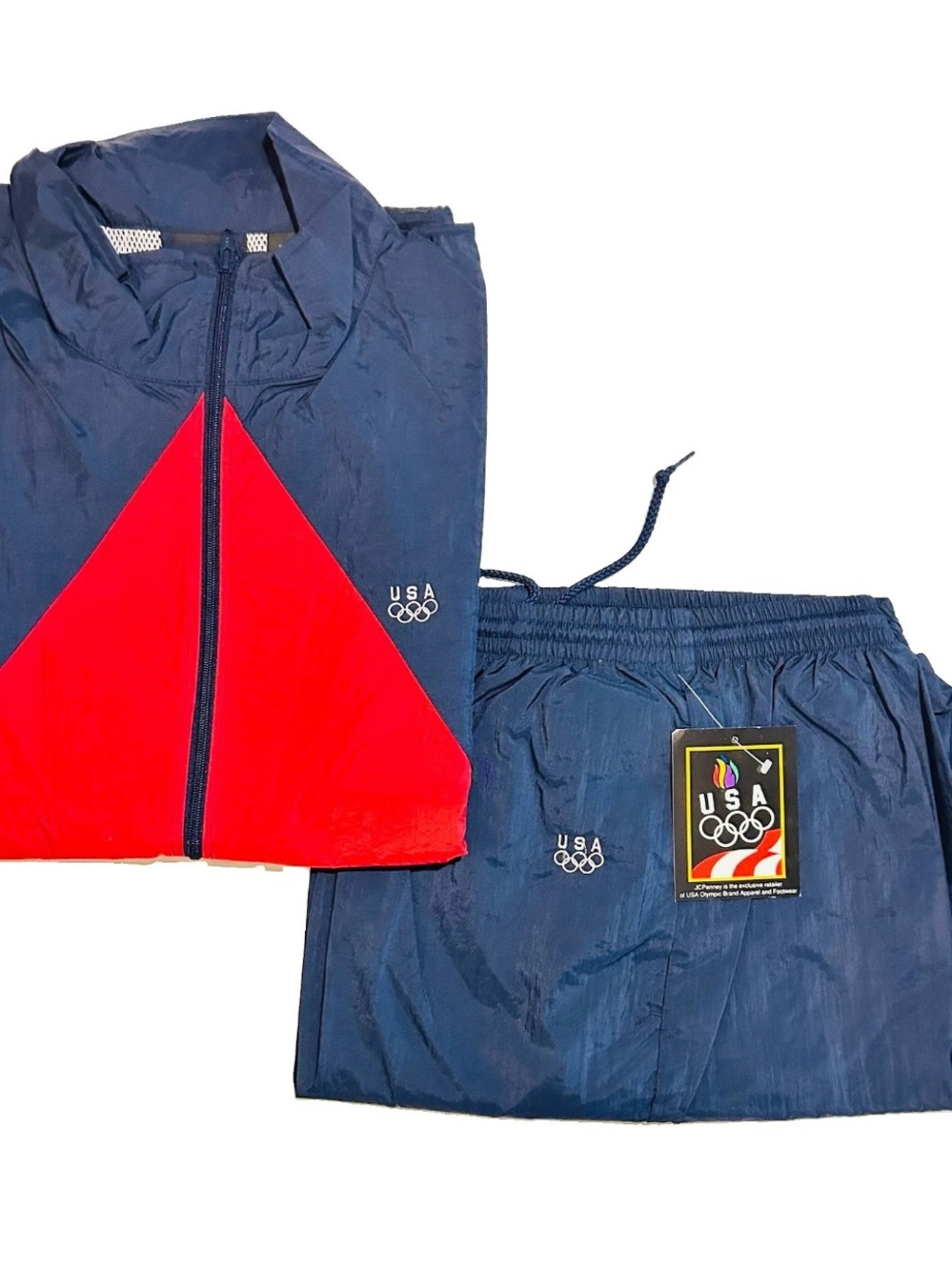 jcpenney Navy and Red USA Olympic Windbreaker Jacket